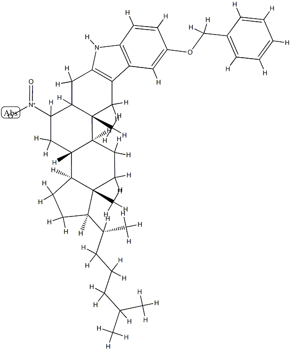 6-Nitro-5'-(phenylmethoxy)-1'H-cholest-2-eno[3,2-b]indole Struktur