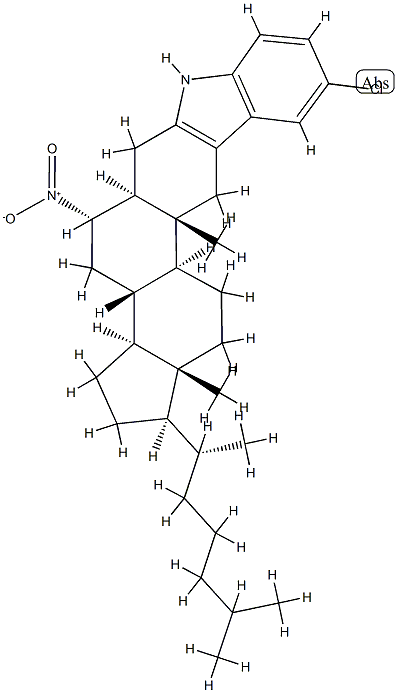 5'-Chloro-6α-nitro-1'H-5α-cholest-2-eno[3,2-b]indole Struktur