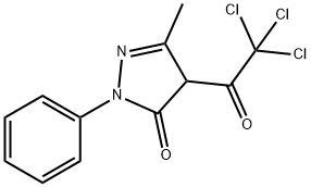 2,4-dihydro-5-methyl-2-phenyl-4-(trichloroacetyl)-3H-pyraz Struktur