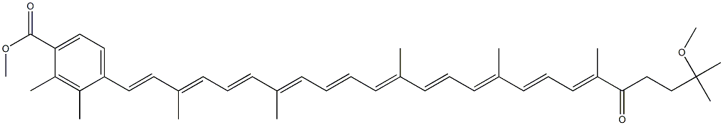 1',2'-Dihydro-1'-methoxy-4'-oxo-χ,ψ-caroten-18-oic acid methyl ester Struktur