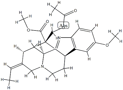 (16R)-17-Acetyloxy-10-methoxyakuammilan-16-carboxylic acid methyl ester Struktur