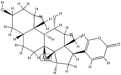 14,15β-Epoxy-3β,11α-dihydroxy-5β-bufa-20,22-dienolide Struktur