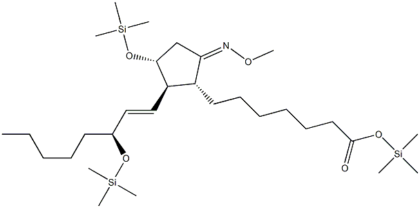 (9E,11R,13E,15S)-9-(メトキシイミノ)-11α,15-ビス(トリメチルシロキシ)プロスタ-13-エン-1-酸トリメチルシリル 化學(xué)構(gòu)造式