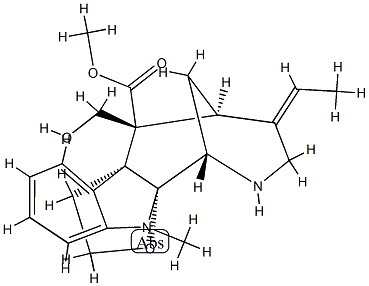 2α,5-Epoxy-1,2-dihydro-16-(hydroxymethyl)-1-methyl-4,5-secoakuammilan-17-oic acid methyl ester Struktur