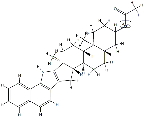 (2S)-1,2,3,4,4a,4bα,5,6,6a,7,14,14aα,14bβ,15,16,16aα-Hexadecahydro-4aβ,6aβ-dimethylbenzo[g]naphth[2',1':4,5]indeno[1,2-b]indol-2β-ol acetate Struktur