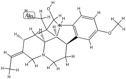 (2α)-1,2-Dihydro-17-hydroxy-10-methoxyakuammilan-16-methanol Struktur