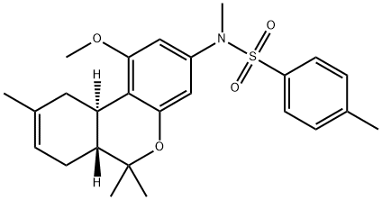 4,N-Dimethyl-N-[(6aR,10aα)-6aβ,7,10,10a-tetrahydro-1-methoxy-6,6,9-trimethyl-6H-dibenzo[b,d]pyran-3-yl]benzenesulfonamide Struktur