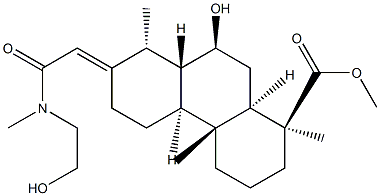 (13E)-7β-Hydroxy-19-methoxy-19-oxo-N-(2-hydroxyethyl)-N-methylcass-13(15)-en-16-oic amide Struktur