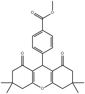 methyl 4-(3,3,6,6-tetramethyl-1,8-dioxo-2,3,4,5,6,7,8,9-octahydro-1H-xanthen-9-yl)benzoate Struktur