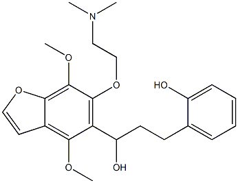 4,7-Dimethoxy-6-[2-(dimethylamino)ethoxy]-α-[2-(2-hydroxyphenyl)ethyl]-5-benzofuranmethanol Struktur