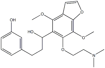 4,7-Dimethoxy-6-[2-(dimethylamino)ethoxy]-α-[2-(3-hydroxyphenyl)ethyl]-5-benzofuranmethanol Struktur