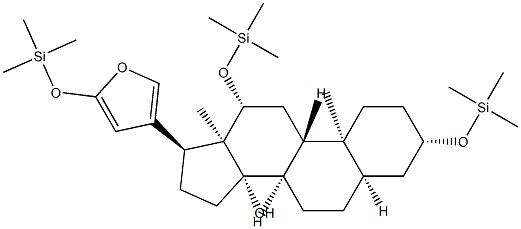 21,23-Epoxy-3β,12β,23-tris[(trimethylsilyl)oxy]-24-nor-5β-chola-20,22-dien-14β-ol Struktur