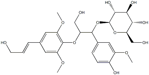 erythro-Guaiacylglycerol β-sinapyl ether 7-O-glucoside Struktur