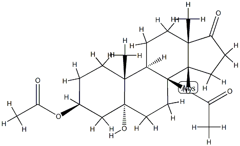 3β,14β-Di(acetyloxy)-5-hydroxy-5α-androstan-17-one Struktur