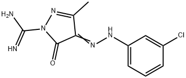 4-[2-(3-Chlorophenyl)hydrazono]-4,5-dihydro-3-methyl-5-oxo-1H-pyrazole-1-carbimide amide Struktur