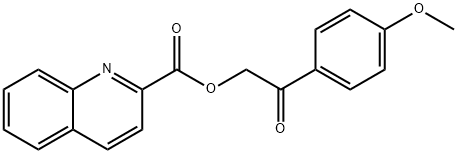 2-(4-methoxyphenyl)-2-oxoethyl 2-quinolinecarboxylate Struktur