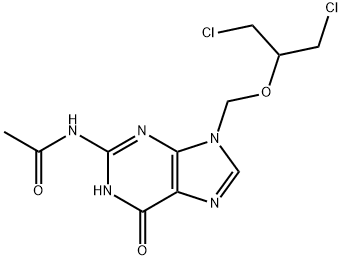 Dedihydroxy N-Acetyl-dichloroganciclovir Struktur