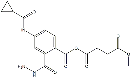 methyl 4-(2-{4-[(cyclopropylcarbonyl)amino]benzoyl}hydrazino)-4-oxobutanoate Struktur