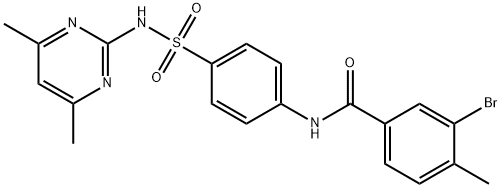 3-bromo-N-(4-{[(4,6-dimethyl-2-pyrimidinyl)amino]sulfonyl}phenyl)-4-methylbenzamide Struktur