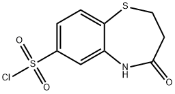 4-oxo-2,3,4,5-tetrahydro-1,5-benzothiazepine-7-sulfonyl chloride(SALTDATA: FREE) Struktur