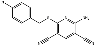 2-amino-6-[(4-chlorobenzyl)sulfanyl]-3,5-pyridinedicarbonitrile Struktur