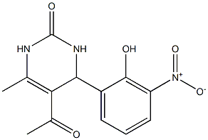 2(1H)-Pyrimidinone,5-acetyl-3,4-dihydro-4-(2-hydroxy-3-nitrophenyl)-6-methyl-(9CI) Struktur