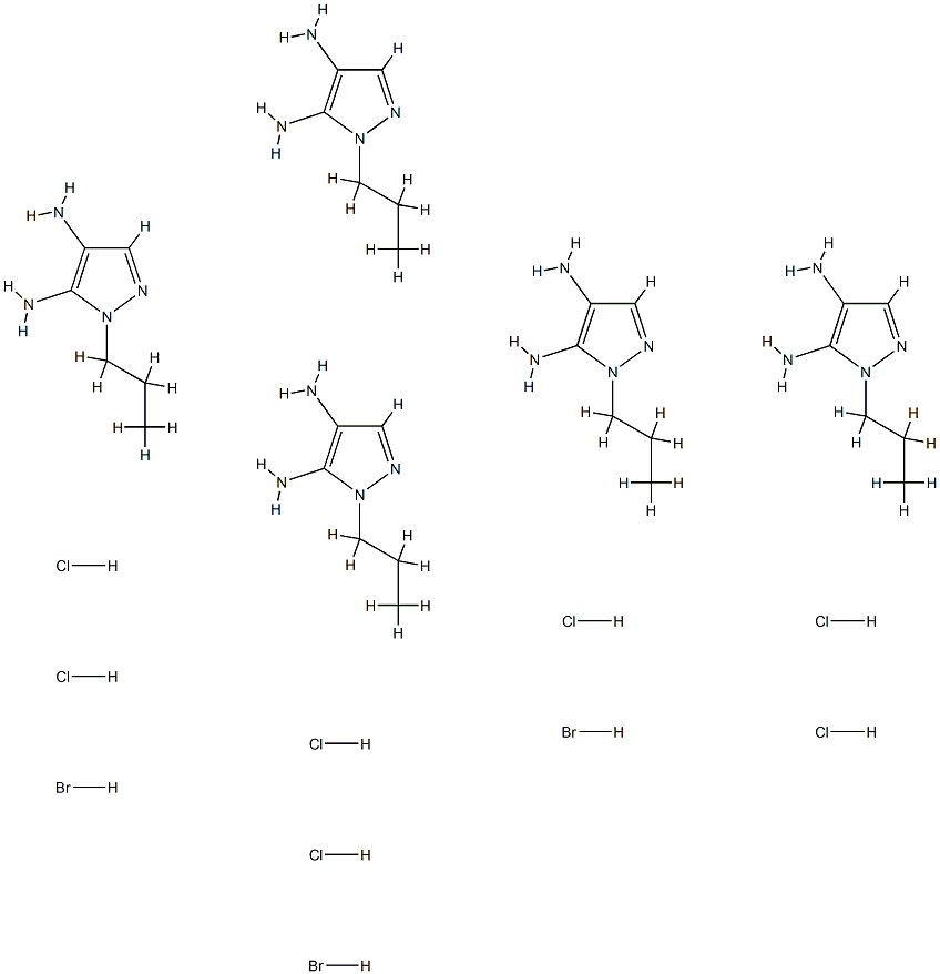 1H-Pyrazole-4,5-diamine,1-propyl-,hydrobromidehydrochloride(5:3:7)(9CI) Struktur