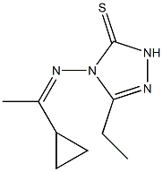 3H-1,2,4-Triazole-3-thione,4-[(1-cyclopropylethylidene)amino]-5-ethyl-2,4-dihydro-(9CI) Struktur