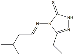 3H-1,2,4-Triazole-3-thione,5-ethyl-2,4-dihydro-4-[(3-methylbutylidene)amino]-(9CI) Struktur