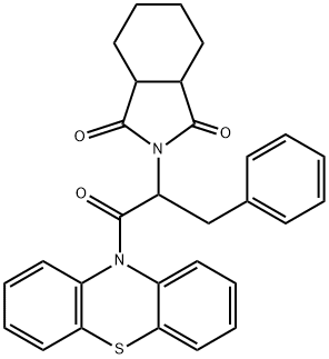 2-[1-benzyl-2-oxo-2-(10H-phenothiazin-10-yl)ethyl]hexahydro-1H-isoindole-1,3(2H)-dione Struktur