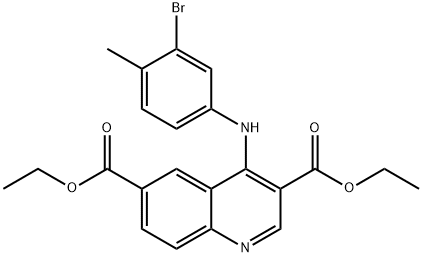 diethyl 4-(3-bromo-4-methylanilino)quinoline-3,6-dicarboxylate Struktur