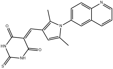 5-{[2,5-dimethyl-1-(6-quinolinyl)-1H-pyrrol-3-yl]methylene}-2-thioxodihydro-4,6(1H,5H)-pyrimidinedione Struktur