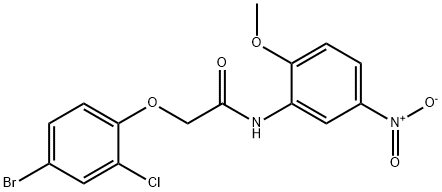 2-(4-bromo-2-chlorophenoxy)-N-(2-methoxy-5-nitrophenyl)acetamide Struktur