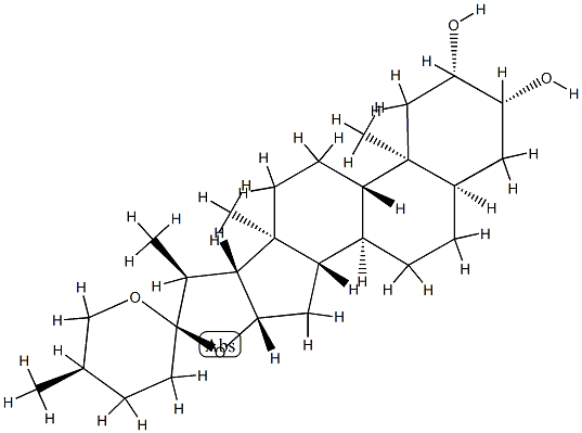 (25R)-5β-Spirostane-2β,3β-diol Struktur