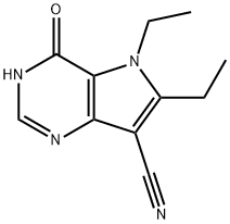 1H-Pyrrolo[3,2-d]pyrimidine-7-carbonitrile,5,6-diethyl-4,5-dihydro-4-oxo-(9CI) Struktur