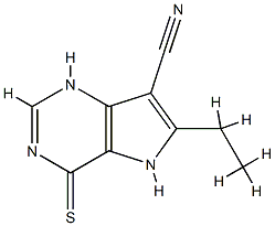 1H-Pyrrolo[3,2-d]pyrimidine-7-carbonitrile,6-ethyl-4,5-dihydro-4-thioxo-(9CI) Struktur