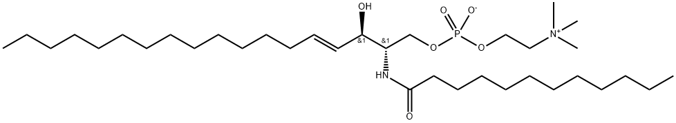 N-lauroyl-D-erythro-sphingosylphosphorylcholine Struktur