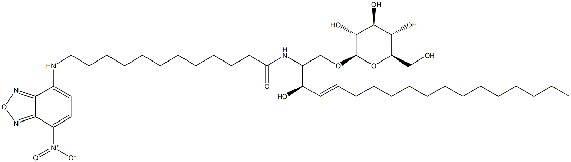 N-[12-[(7-nitro-2-1,3-benzoxadiazol-4-yl)aMino]dodecanoyl]-D-glucosyl-1-1'-sphingosine Struktur