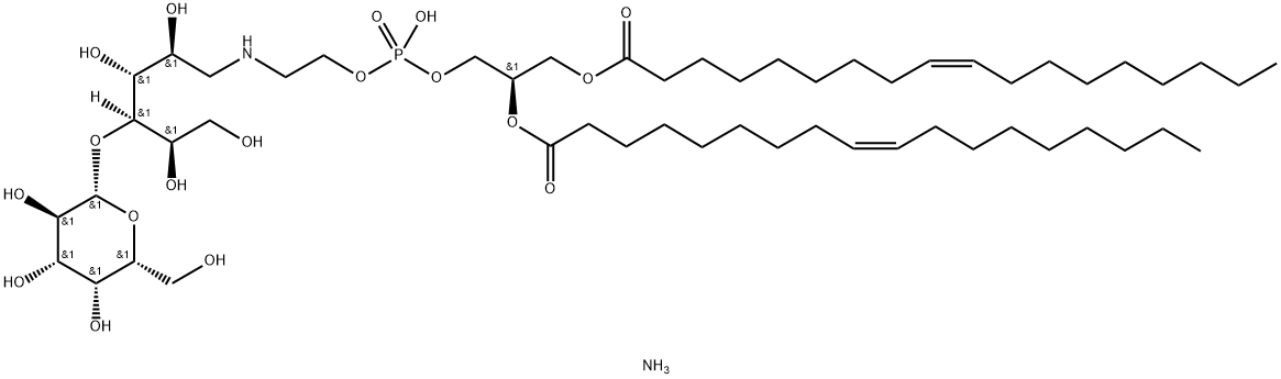 1,2-DIOLEOYL-SN-GLYCERO-3-PHOSPHOETHANOLAMINE-N-LACTOSYL (AMMONIUM SALT);18:1 LACTOSYL PE, 474943-47-0, 結(jié)構(gòu)式