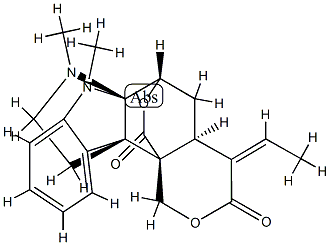 (4aS,4E)-4-Ethylidene-4,4a,5,6-tetrahydro-7,16-dimethyl-1H,3H,7H-6α,11cα-(epoxymethano)-6aα,11bα-(iminoethano)pyrano[4,3-c]carbazole-3,12-dione Struktur