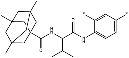 Tricyclo[3.3.1.13,7]decane-1-carboxamide, N-[1-[[(2,4-difluorophenyl)amino]carbonyl]-2-methylpropyl]-3,5,7-trimethyl- (9CI) Struktur