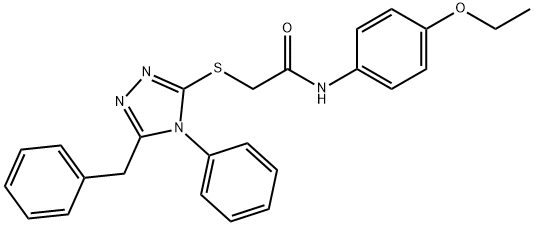 2-[(5-benzyl-4-phenyl-4H-1,2,4-triazol-3-yl)sulfanyl]-N-(4-ethoxyphenyl)acetamide Struktur