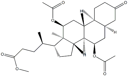 7α,12α-Diacetoxy-3-oxo-5β-cholan-24-oic acid methyl ester Struktur