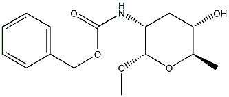 alpha-D-ribo-Hexopyranoside,methyl2,3,6-trideoxy-2-[[(phenylmethoxy)carbonyl]amino]-(9CI) Struktur