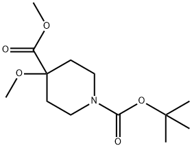 1,4-Piperidinedicarboxylic acid, 4-Methoxy-, 1-(1,1-diMethylethyl) 4-Methyl ester Struktur