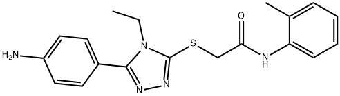 2-{[5-(4-aminophenyl)-4-ethyl-4H-1,2,4-triazol-3-yl]sulfanyl}-N-(2-methylphenyl)acetamide Struktur