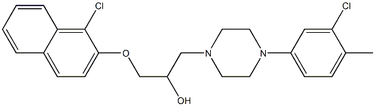 1-[4-(3-chloro-4-methylphenyl)piperazin-1-yl]-3-[(1-chloro-2-naphthyl)oxy]propan-2-ol Struktur