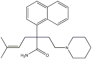 α-(3-Methyl-2-butenyl)-α-(1-naphtyl)-1-piperidinebutyramide Struktur