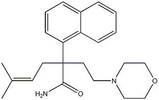 α-(3-Methyl-2-butenyl)-α-(1-naphtyl)-4-morpholinebutyramide Struktur