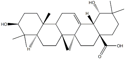 3β,19α-Dihydroxy-5α-oleana-12-ene-28-oic acid Struktur